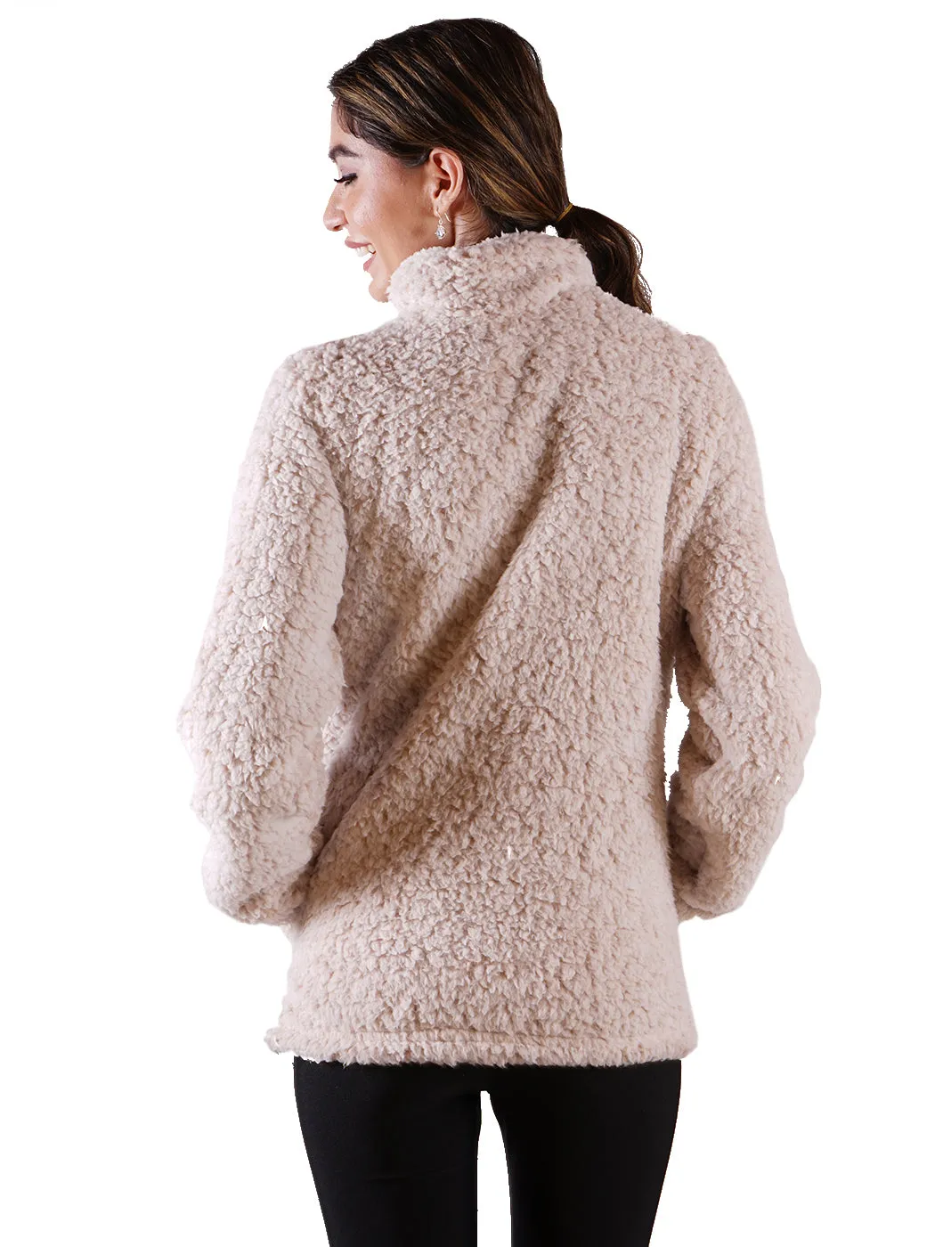 Soft Sherpa Pullover Zipper Sweater