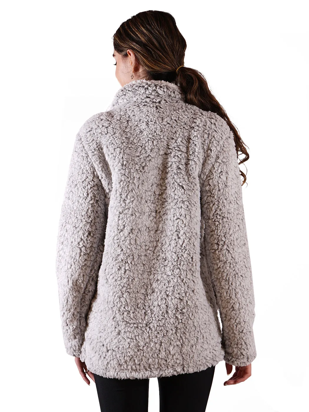 Soft Sherpa Pullover Zipper Sweater