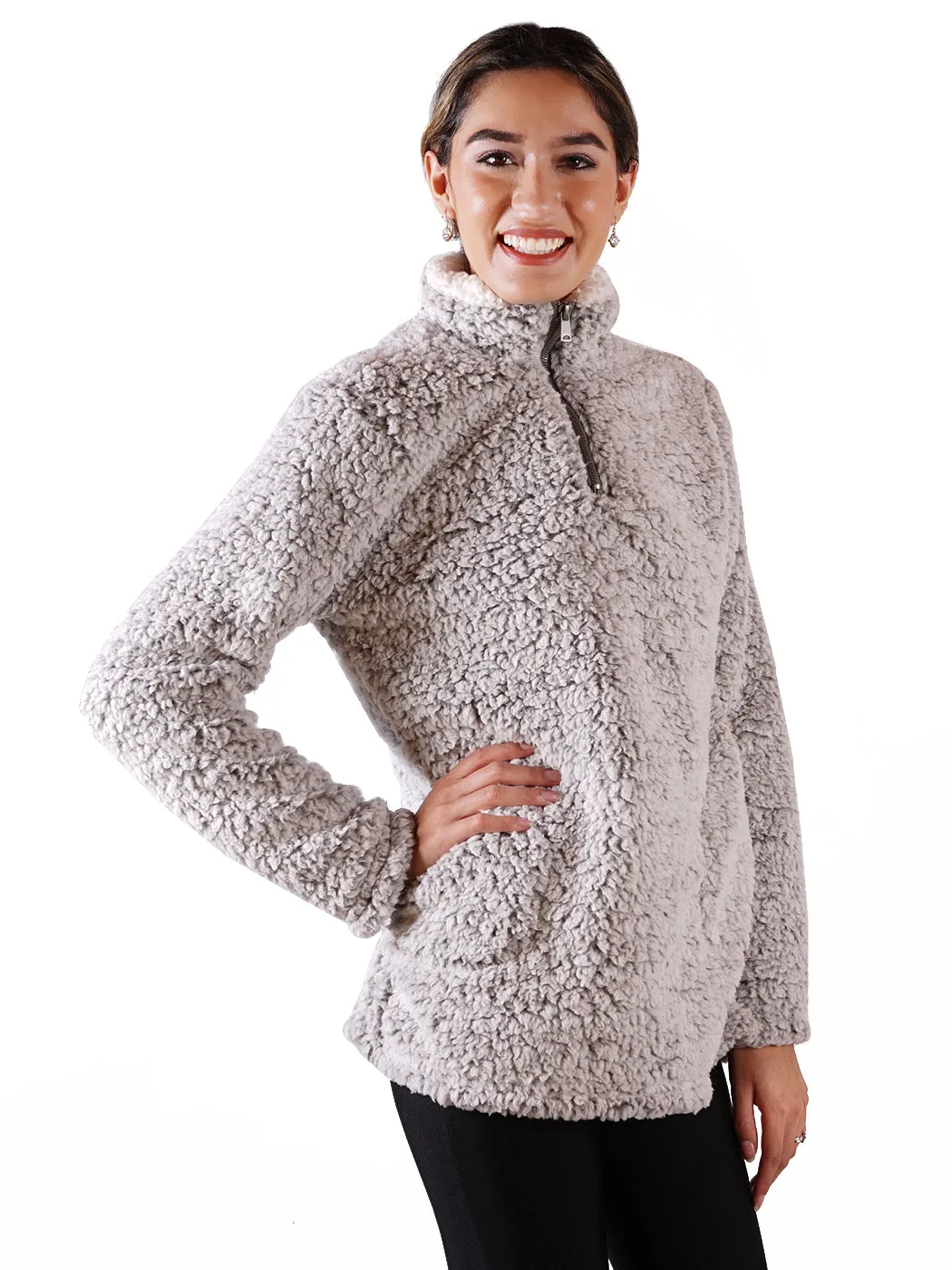 Soft Sherpa Pullover Zipper Sweater