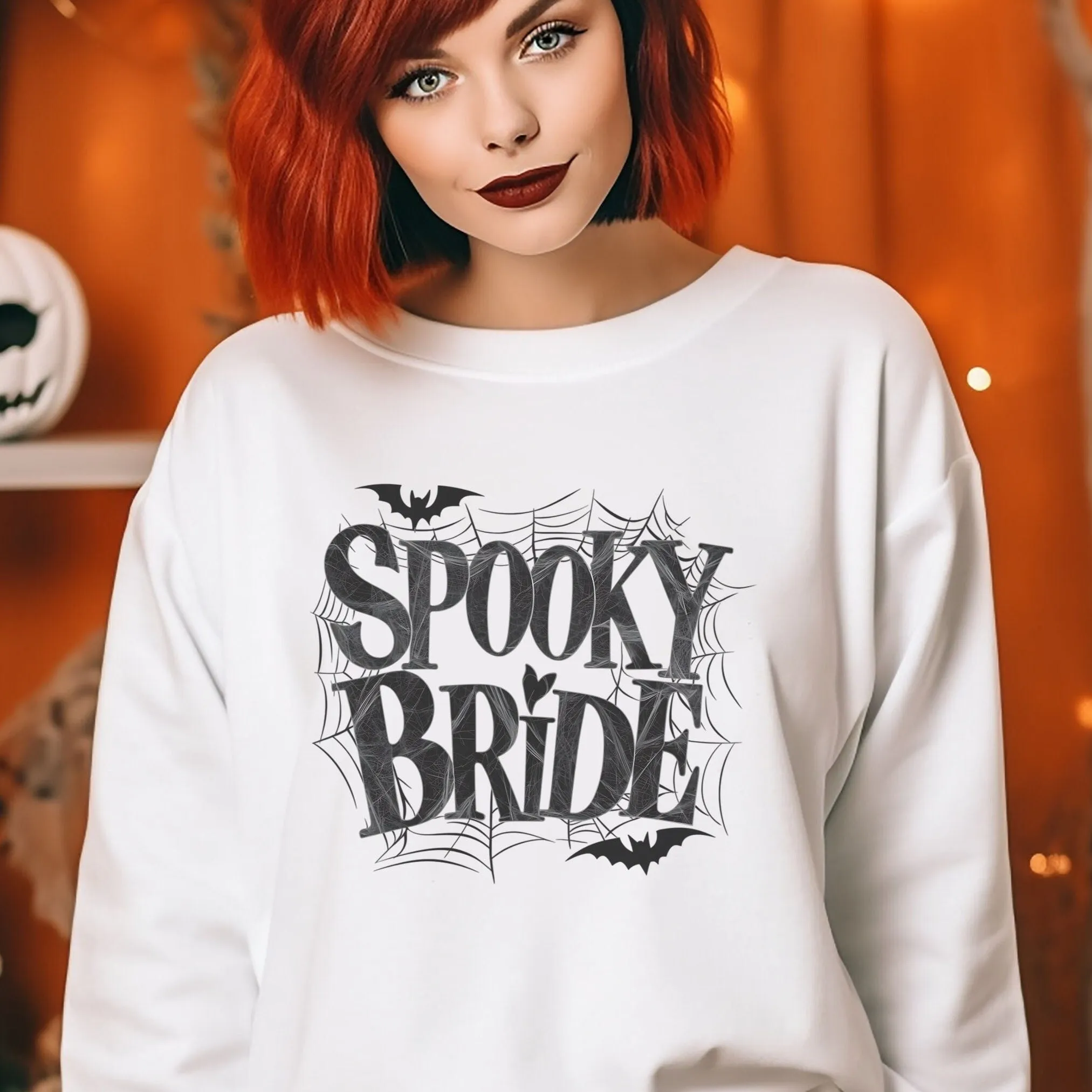 Spooky Bride Crew T-Shirt, Halloween Wedding Party VNeck Tee, Bachelorette Bride Shirt,Bridal Graphic Tee, Bat Themed Bride Squad Sweatshirt