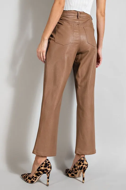 Stephanie Faux Leather Straight Leg Pants