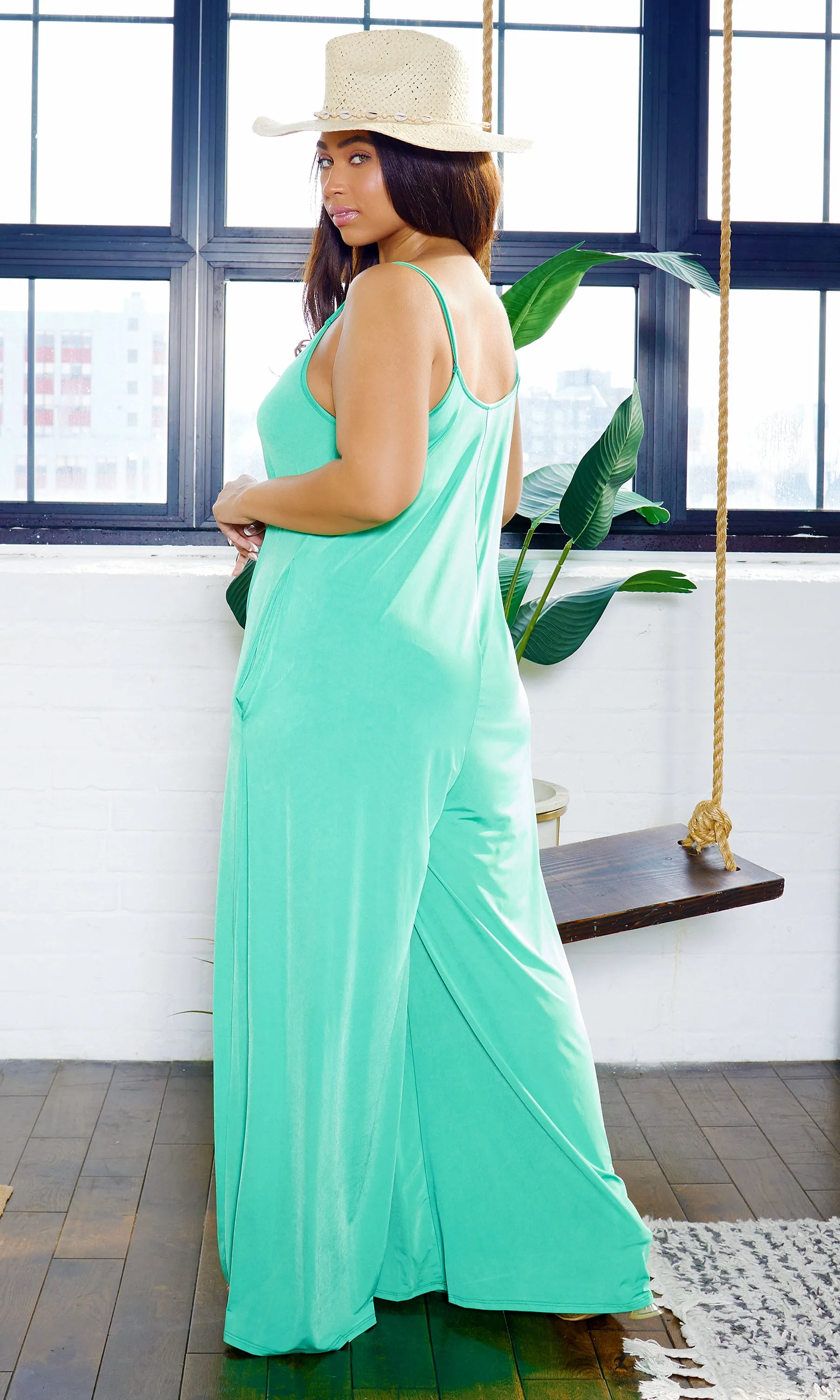 Stretch Chic Jumpsuit - Green FINAL SALE