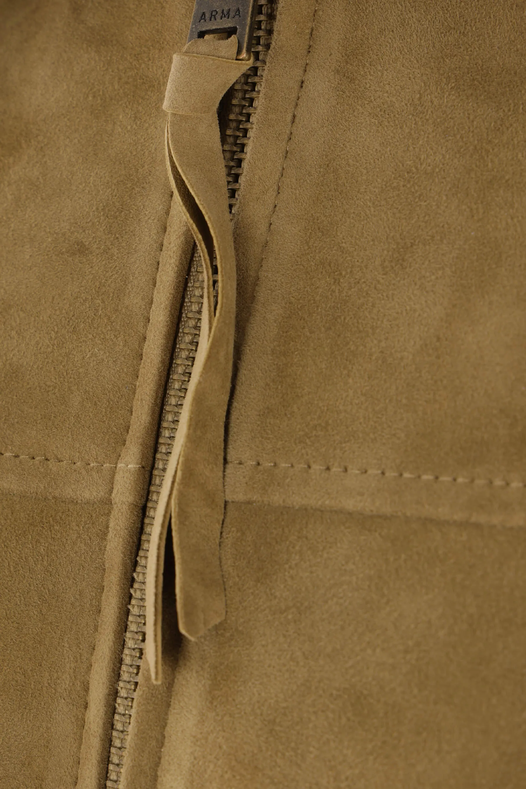 Suede Full-Zip Bomber Jacket