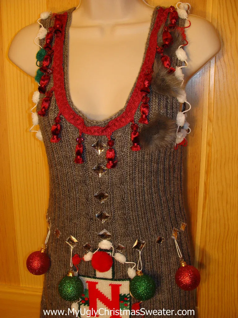 Ugly Christmas Sweater Party Tacky Dress Size M NOEL  (d17)