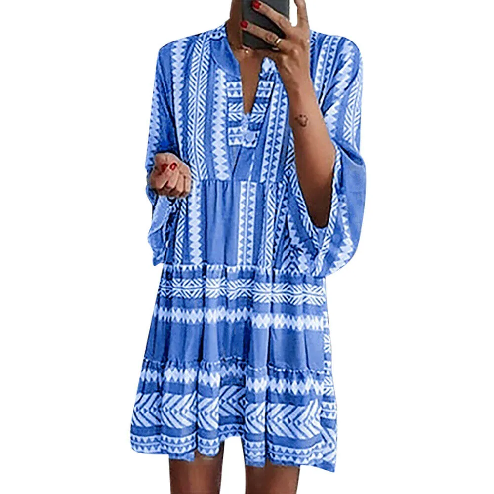 V Neck Party Evening Beach Dress