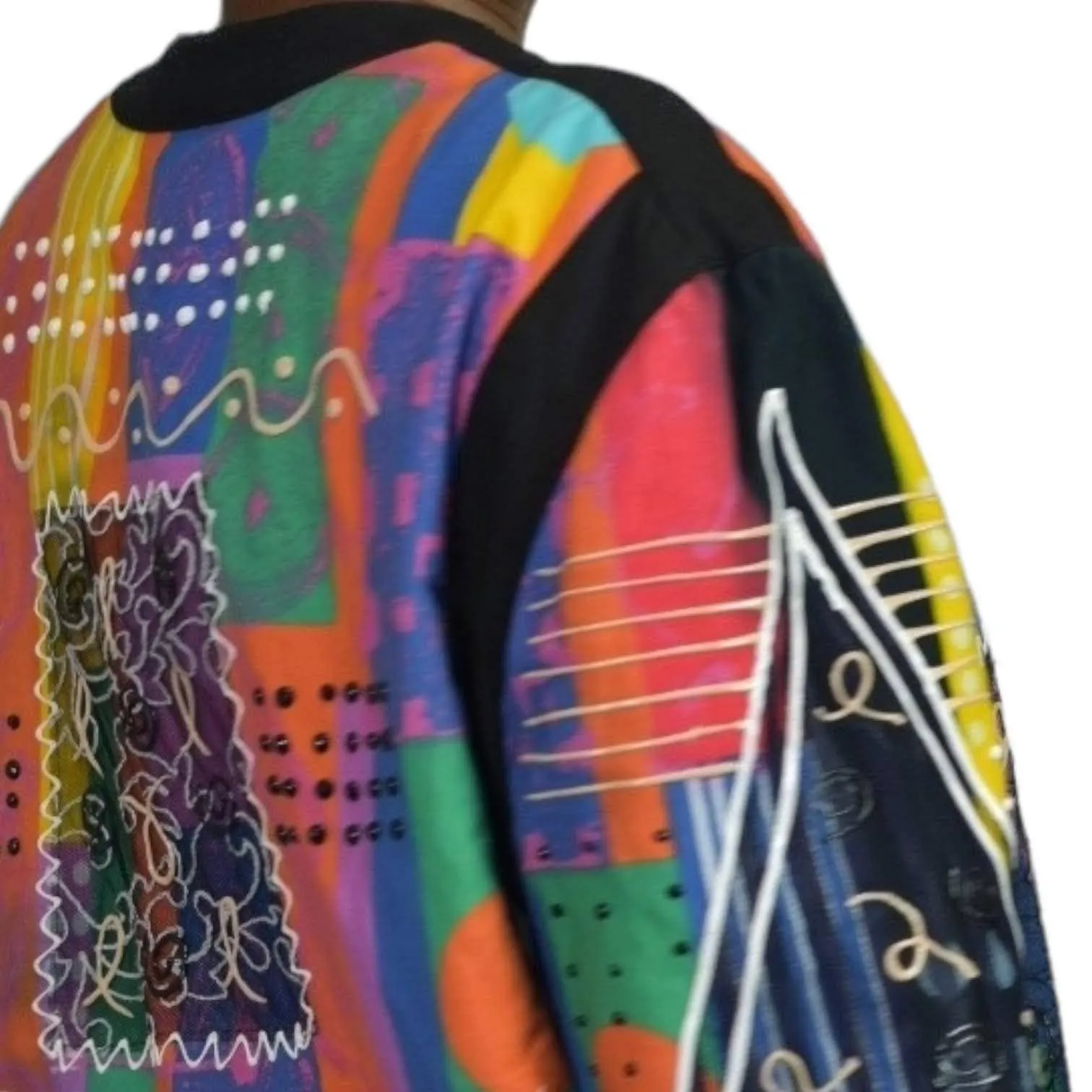 Vintage Gene Ewing Bis Jacket Puffy Paint Lace Avant Garde Wearable Art Size Medium