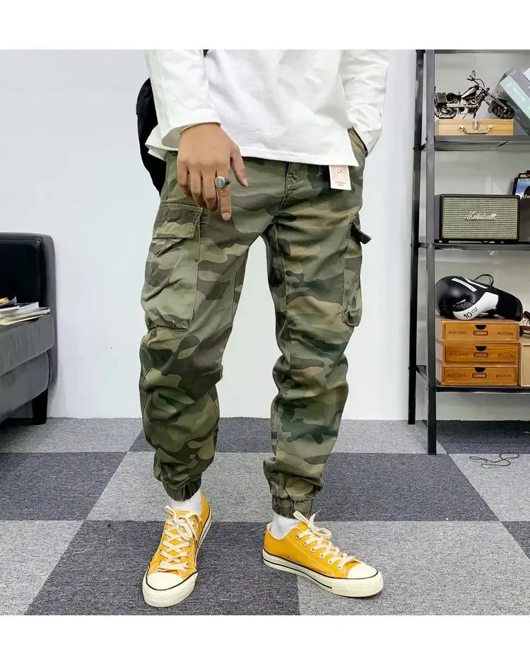 Vintage Street Wild Cargo Pants  Zipper Pockets Cotton