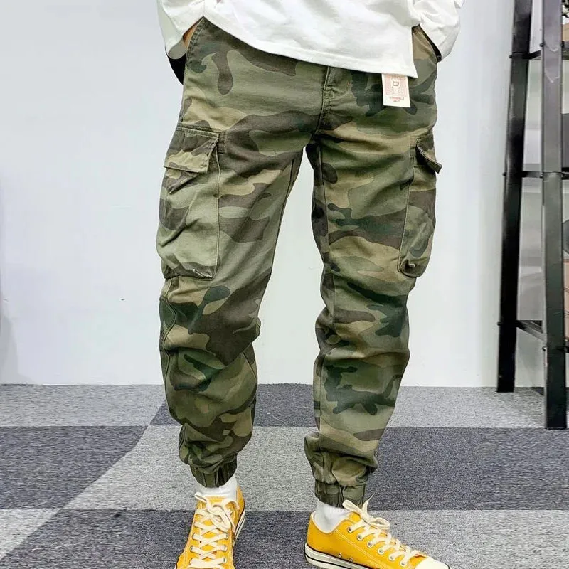 Vintage Street Wild Cargo Pants  Zipper Pockets Cotton