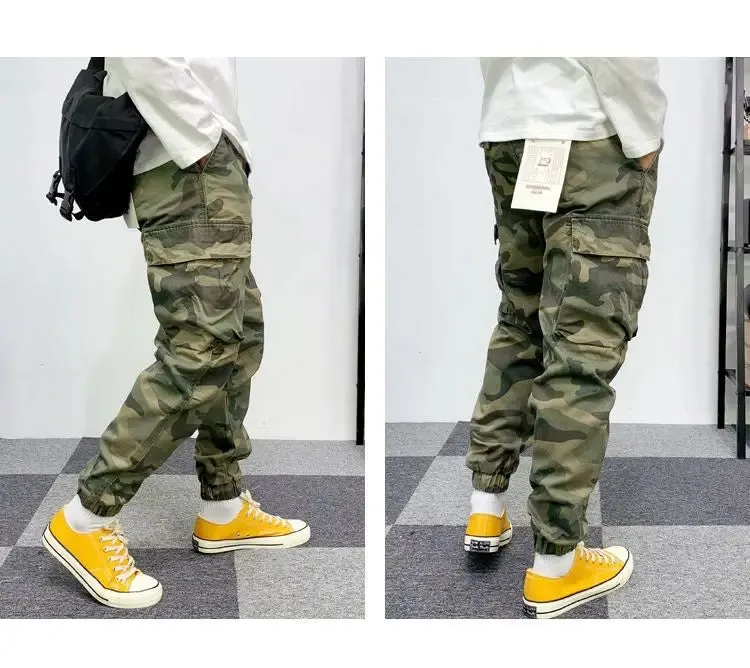 Vintage Street Wild Cargo Pants  Zipper Pockets Cotton