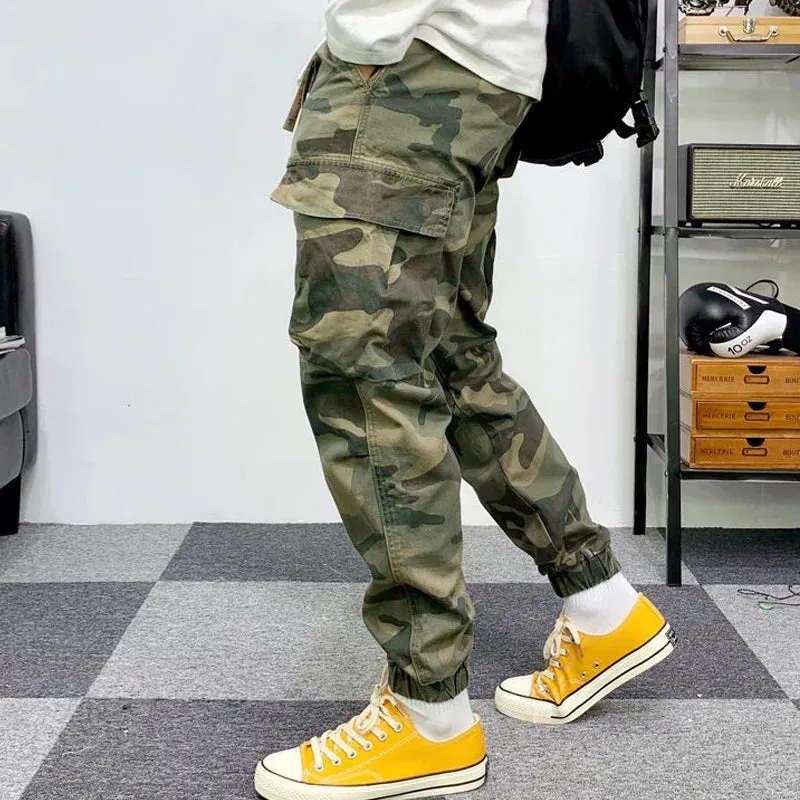Vintage Street Wild Cargo Pants  Zipper Pockets Cotton