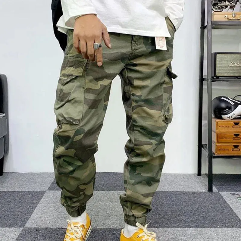 Vintage Street Wild Cargo Pants  Zipper Pockets Cotton