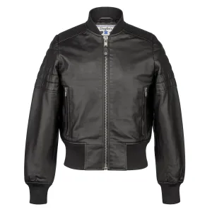 Violet Black Sheepskin Women's Bomber Jacket