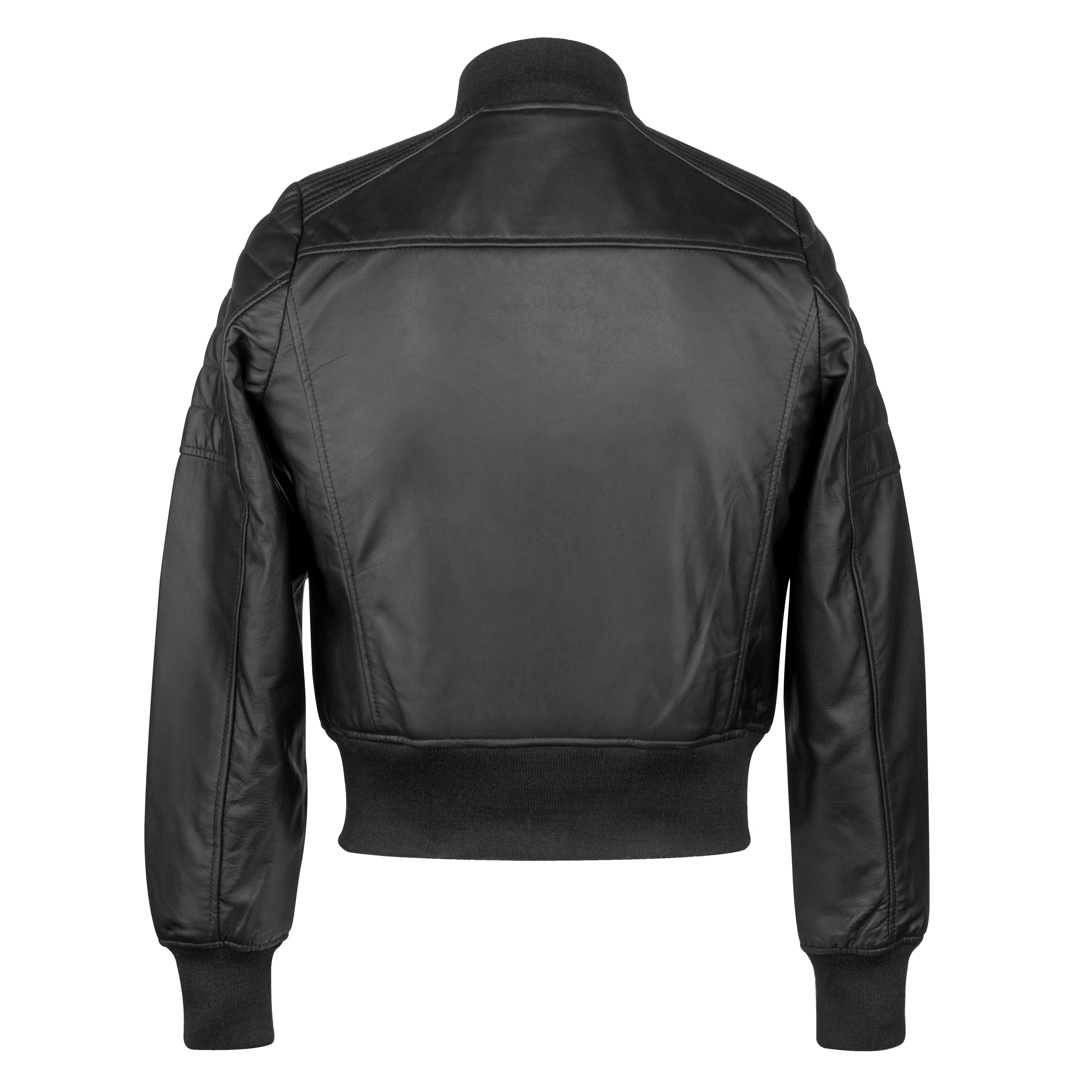 Violet Black Sheepskin Women's Bomber Jacket