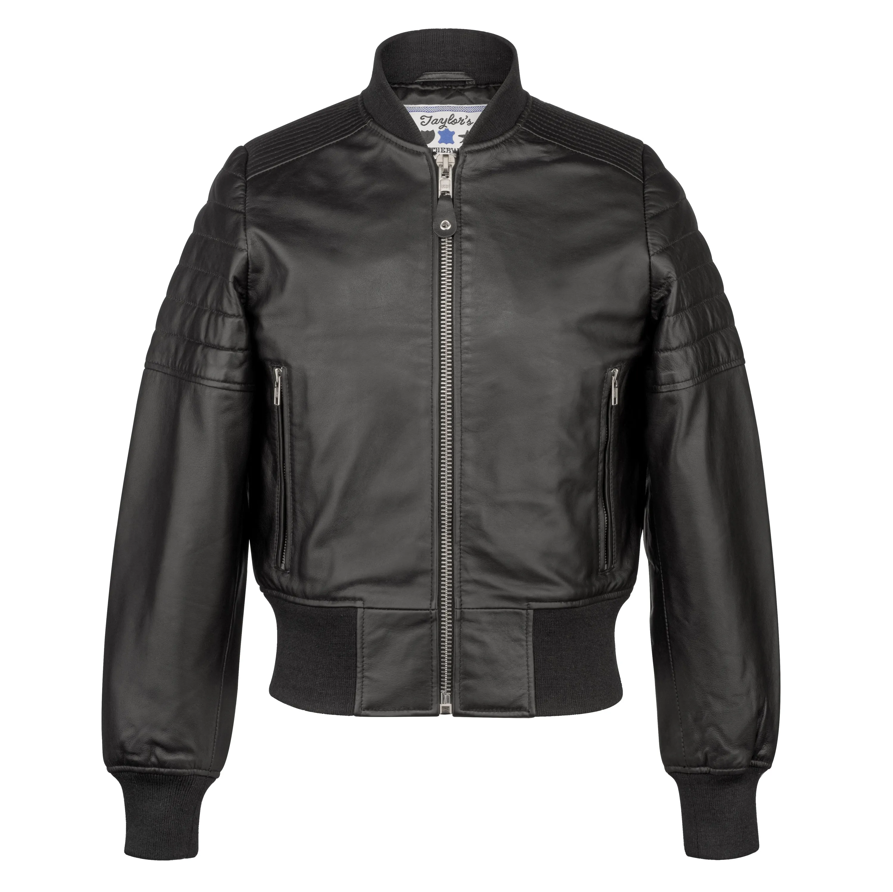 Violet Black Sheepskin Women's Bomber Jacket