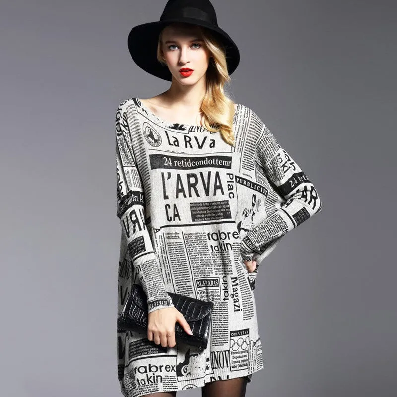 Women's Autumn Casual Knitted Sweater Dress