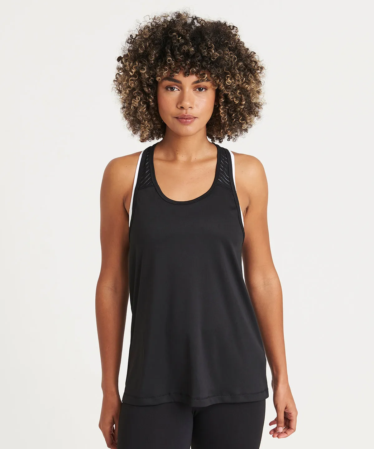 Womens cool smooth workout vest | Arctic White/Black
