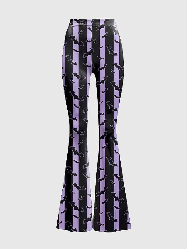 Womens Pastel Gothic Stripe Flare Pants