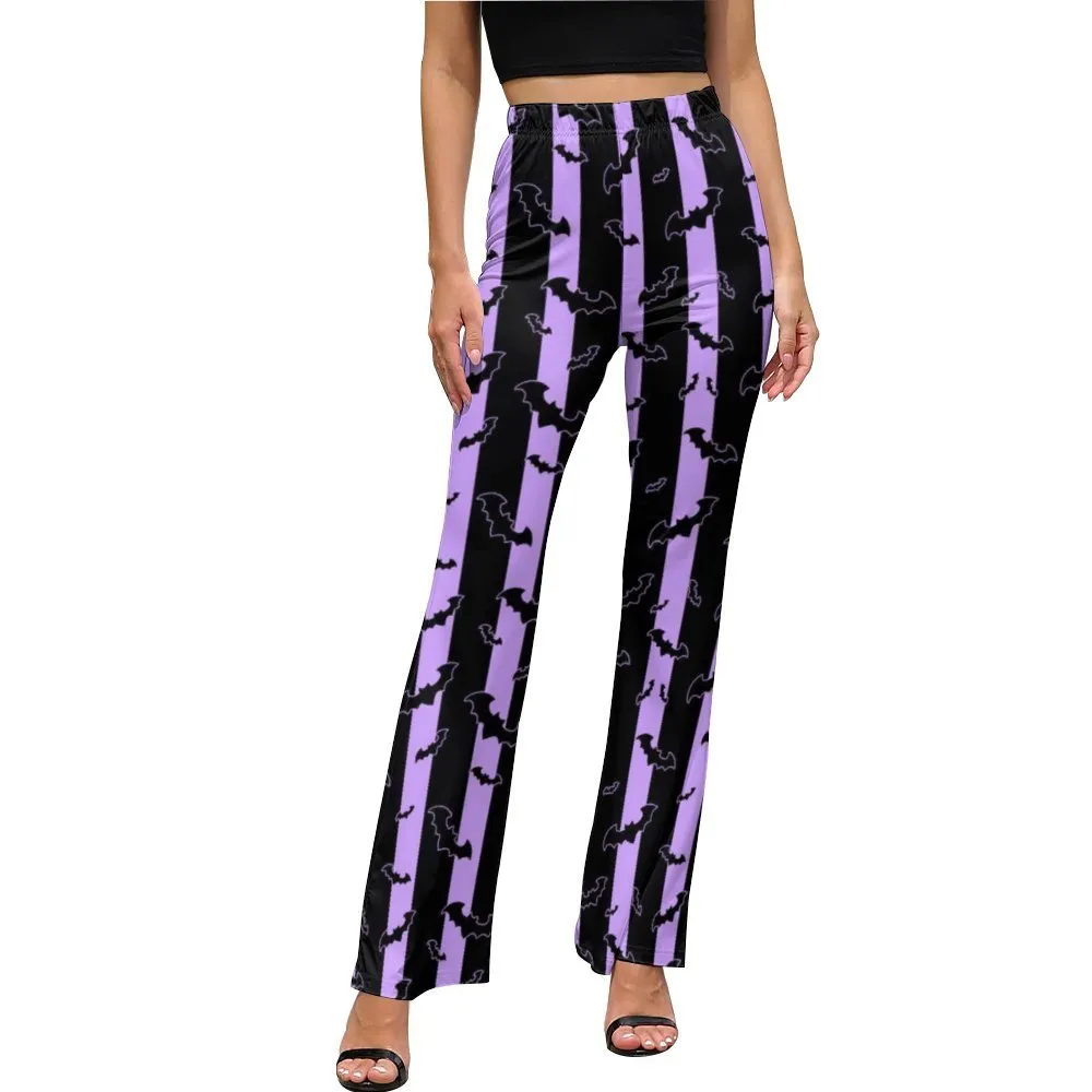 Womens Pastel Gothic Stripe Flare Pants