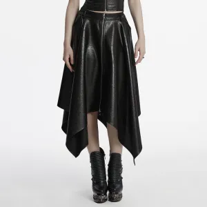 Women's Punk Irregular Faux Leather Skirt
