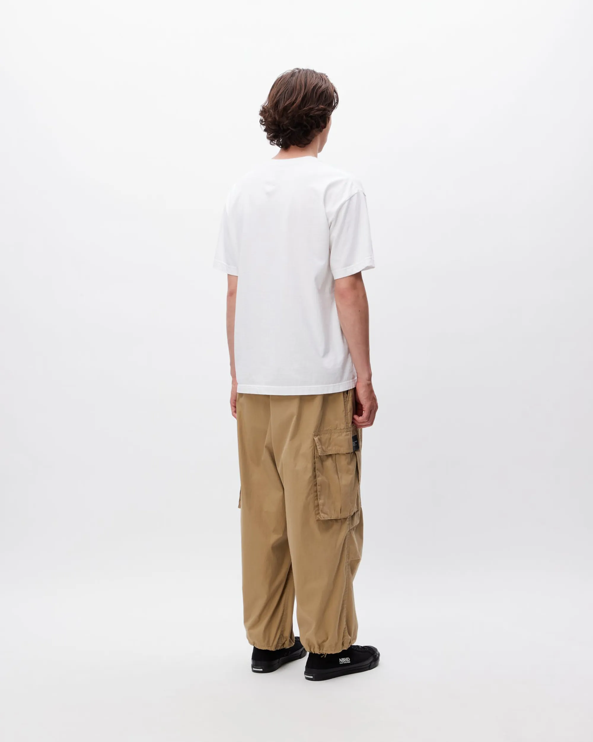 Woven Wide Cargo Pants - Black